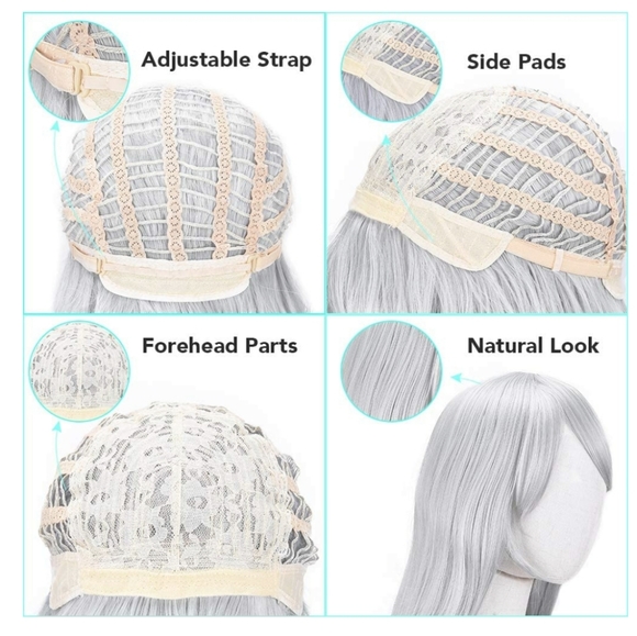 🆕️Long Wavy Heat Resistant Wig w Bangs - Picture 5 of 5